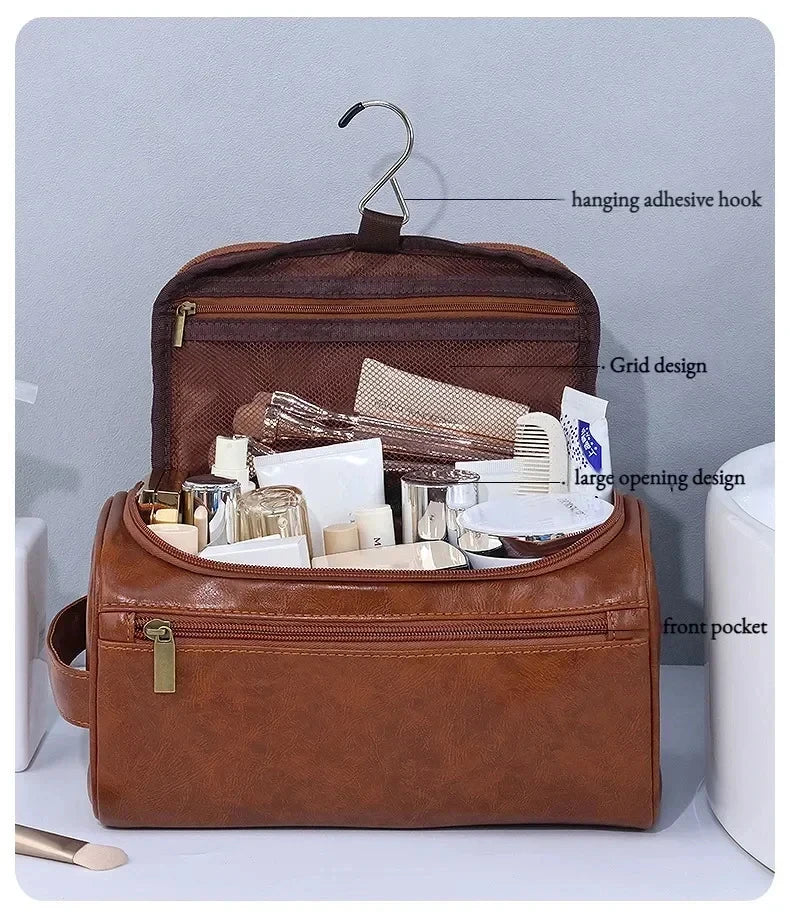 Leather Toiletry Travel Bag